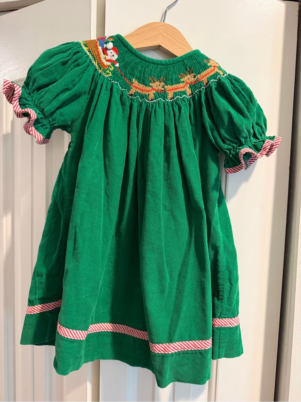 Southern Smocked Co. Christmas Kids Dress with Santa & Reindeer